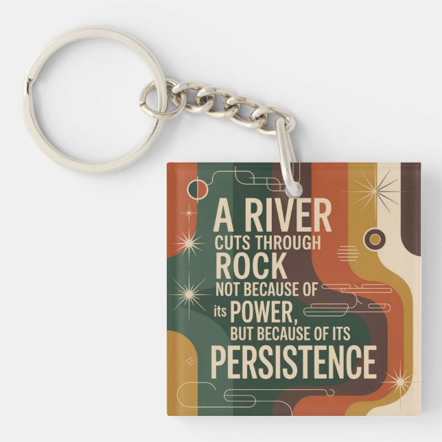 A River Cuts Through Rock Not Because Of Its Power Key Ring (Front)
