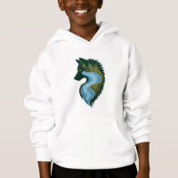 A river flowing through a wolf silhouette