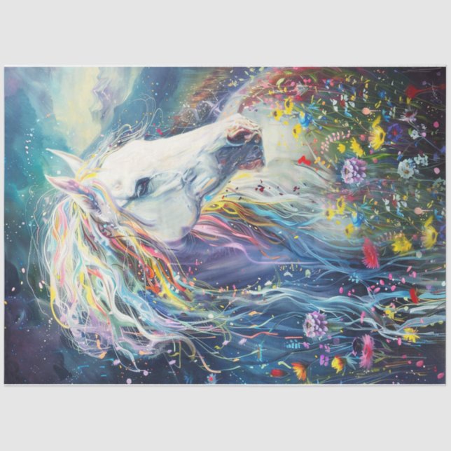 A river of colours horse tissue paper (Front)