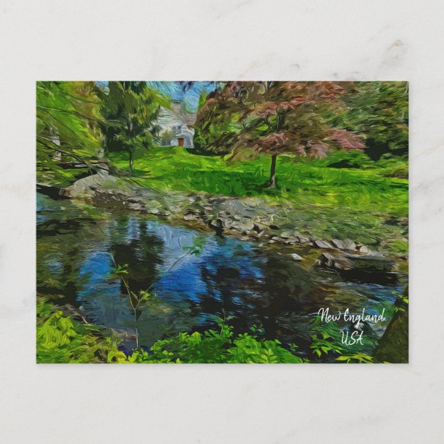 A River runs Through it. New England USA Postcard (Front)
