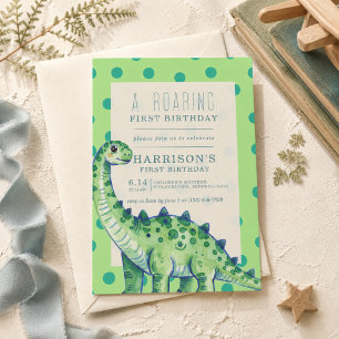 A Roaring First Birthday Dinosaur Invitation