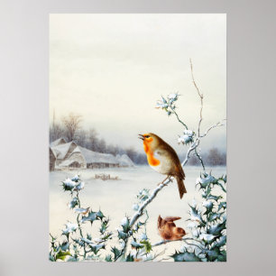 A Robin and Wren by Harry Bright Poster
