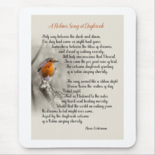 A Robin’s Song at Daybreak - Poem of N. Waterman Mouse Pad