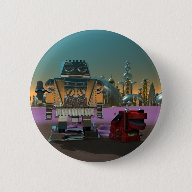 A Robot and His Dog Button (Front)