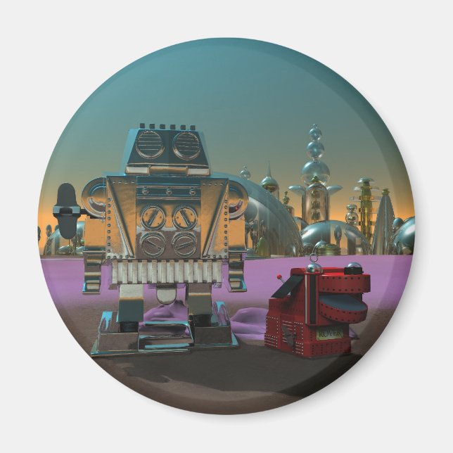 A Robot and His Dog Magnet (Front)