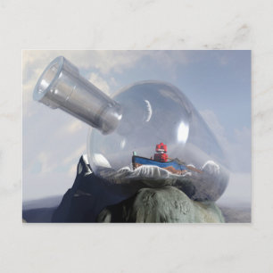 A Robot in a Bottle Postcard