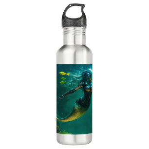 A Robot Mermaid,in the Bottom of the Sea 710 Ml Water Bottle