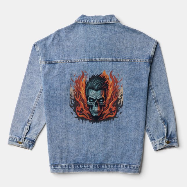 a rock and roll banner for a music event, denim jacket (Back)