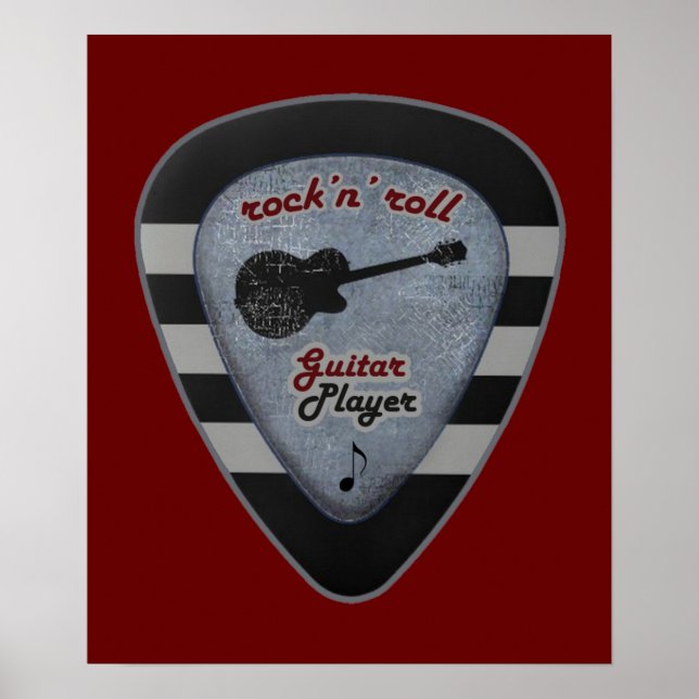 a rock guitar pick art/wall/decor poster (Front)