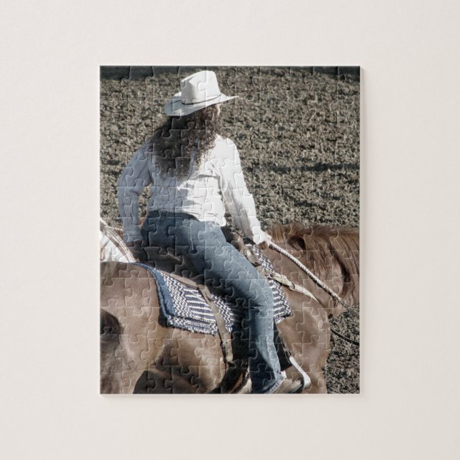 A Rodeo Cowgirl Jigsaw Puzzle (Vertical)
