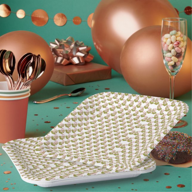 A rolled-up piece of wrapping paper with a festive plate (Multi)