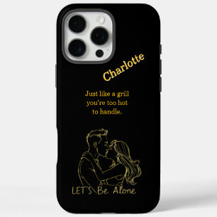 A romantic moment captured on a custom iPhone 16 pro max case