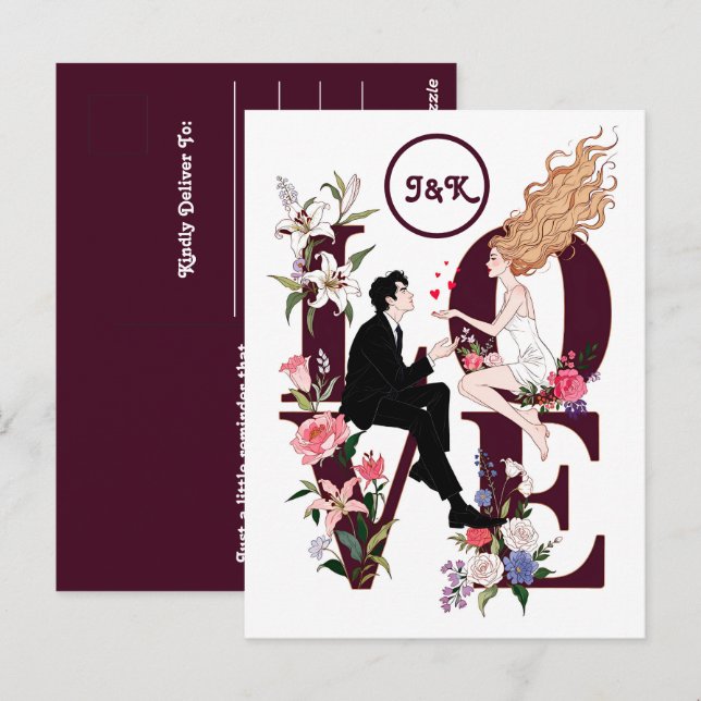 A romantic personalized Valentine’s Day Postcard (Front/Back)