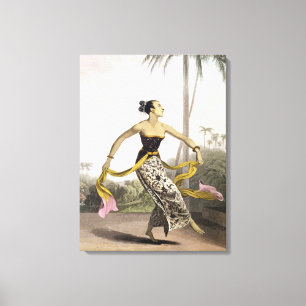 A Ronggeng or Dancing Girl, plate 21 from Vol. I o Canvas Print