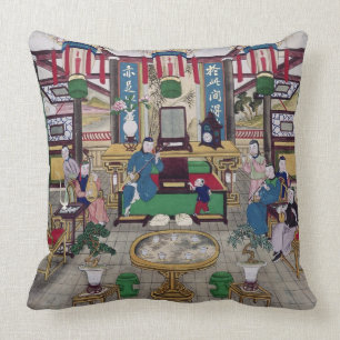 A Room in the House of Mr. Kong, a Peking Merchant Cushion
