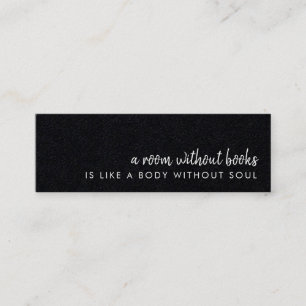A Room without Books Modern Black Bookmark Card