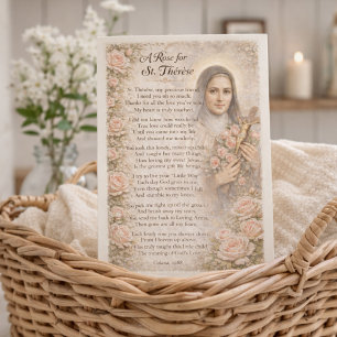 A Rose for St. Thérèse Devotional Note Card
