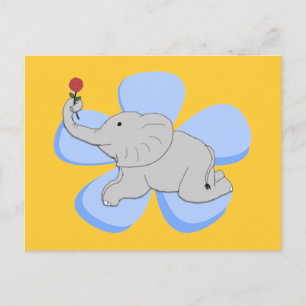 A Rose from a Baby Elephant Postcard