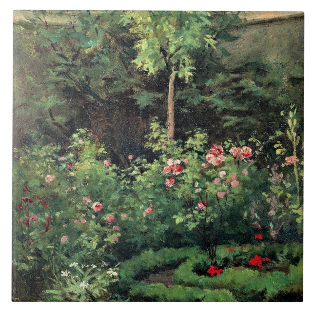 A Rose Garden by Camille Pissarro, Tile (Front)