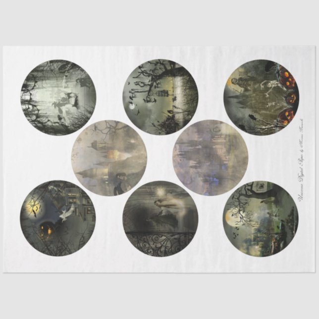 A Round Gothic Halloween Series Design 1 Tissue Paper (Front)