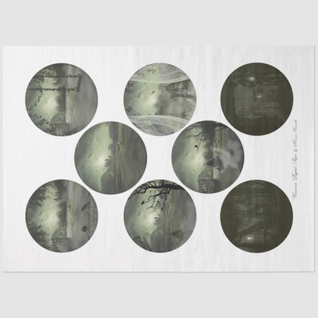 A Round Gothic Halloween Series Design 2 Tissue Paper (Front)