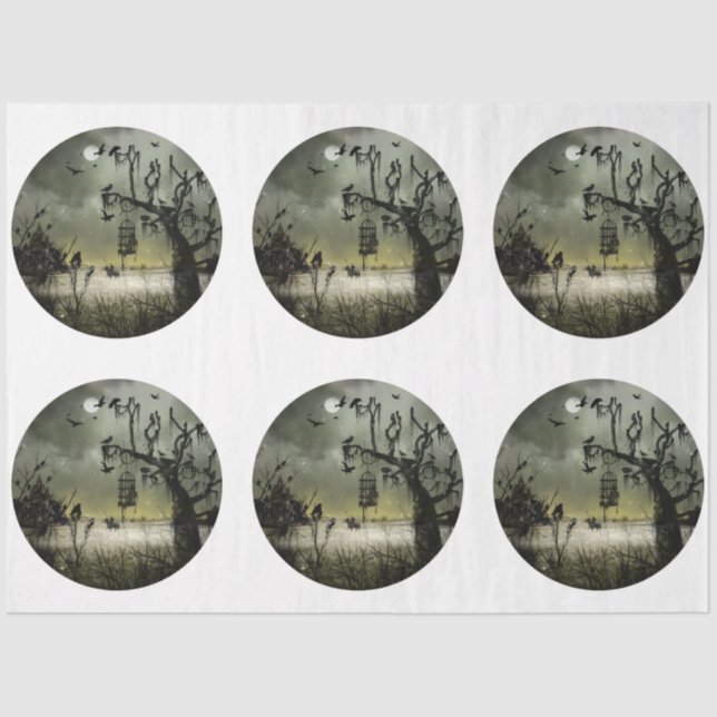 A Round Gothic Halloween Series Design 5 Tissue Paper (Front)