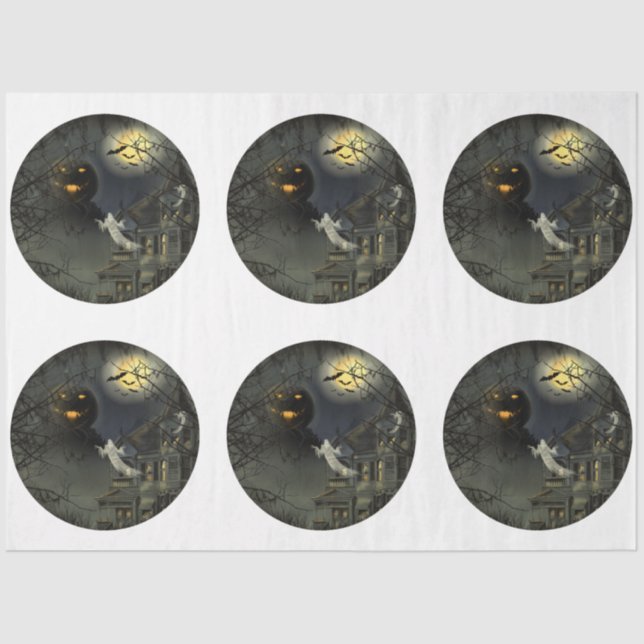 A Round Gothic Halloween Series Design 6 Tissue Paper (Front)