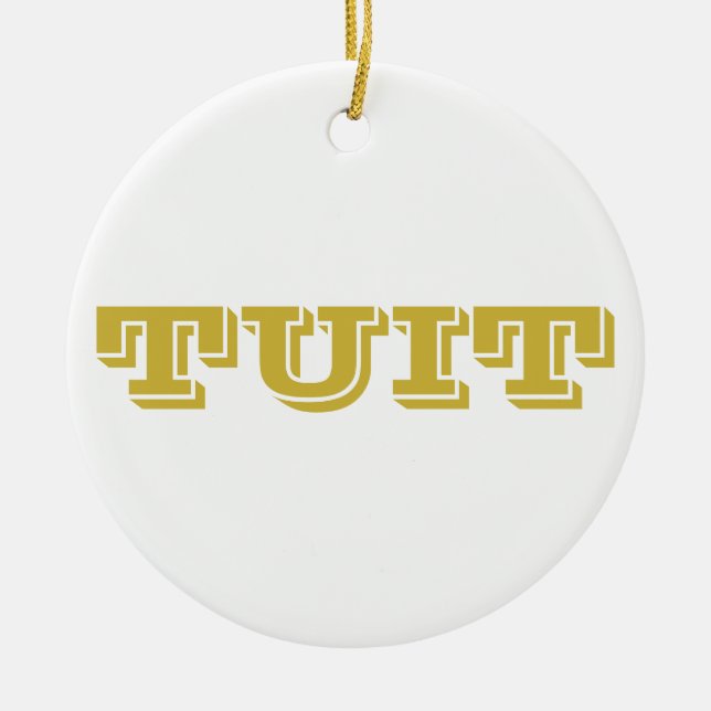 A Round Tuit Ceramic Tree Decoration (Front)