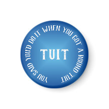 A Round Tuit Humourous Blue Gradient