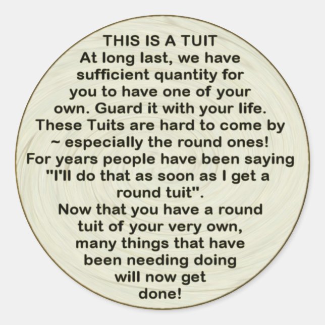 A Round Tuit ~ sticker (Front)