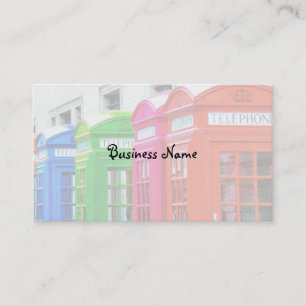 A Row of Brightly Coloured Telephone Boxes Business Card