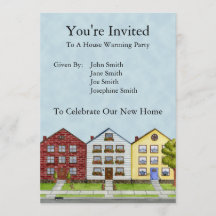 A Row Of Houses Invitation