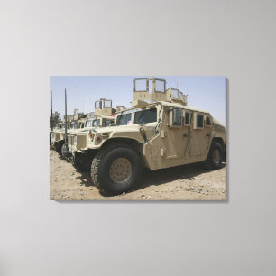 A row of humvees from Task Force Military Polic Canvas Print