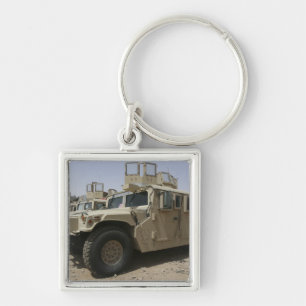 A row of humvees from Task Force Military Polic Key Ring