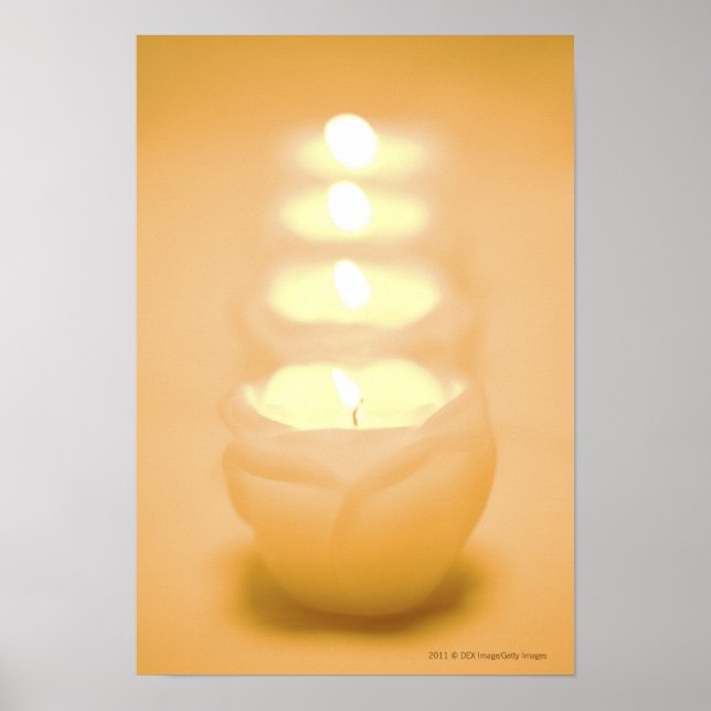 A row of lit candles poster (Front)
