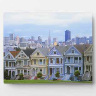 A row of Victorian homes Plaque