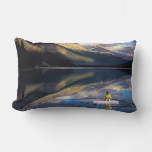 A rower on Banff Lake in the Canada MR) Lumbar Cushion
