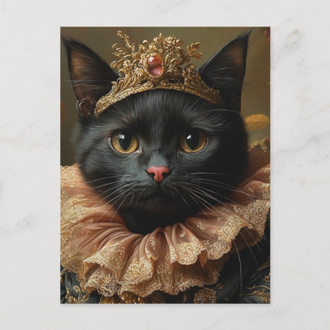 A Royal Black Cat Postcard (Front)