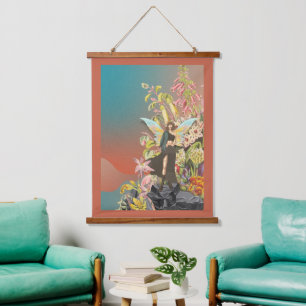 A Royal Fairy Lookout 26"x36"  Hanging Tapestry