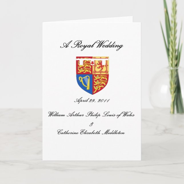 A Royal Wedding Card (Front)