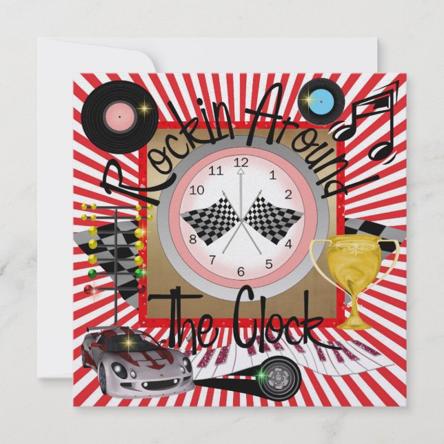 A Royally Rockin' Racing Party - SRF Invitation (Front)
