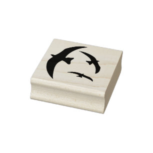 A rubber stamp of birds in flight