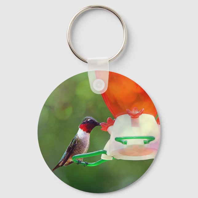 A Ruby Throated Hummingbird Key Ring (Front)