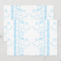 A rug featuring a blue and white creative arts mot