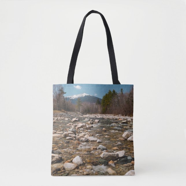 A running stream river with clear water flowing wi tote bag (Front)