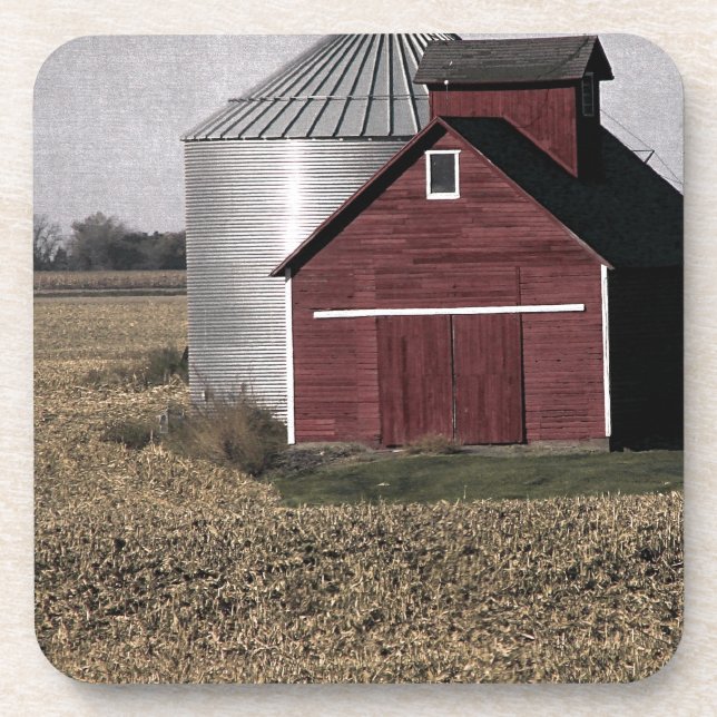 A Rural Farm Scene After Harvest Coaster (Front)