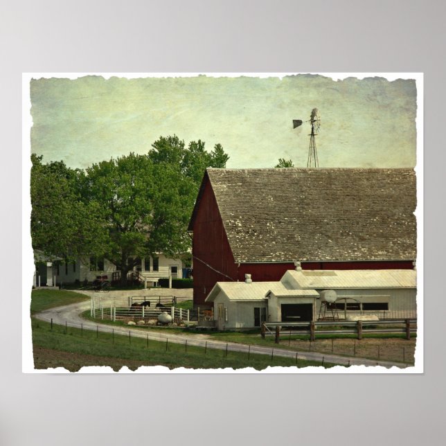 A Rural Iowa Farm Scene Poster (Front)