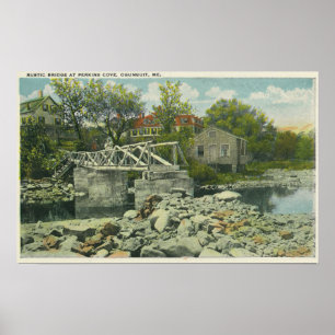 A Rustic Bridge at Perkins Cove Scene Poster