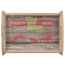 A Rustic Cajun Boil Sign Serving Tray