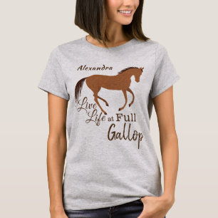 A Rustic Horse Faux Leather Live Life Full Gallop T-Shirt